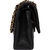Chanel Quilted Lambskin Medium 24K Gold Double Flap Shoulder Bag