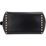 Valentino Black Calfskin Rockstud Small Tote Handbag