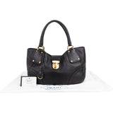 Prada Vitello Daino Push Lock Satchel Handbag