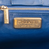 Chanel Bleu Python CC Shopping Tote Shoulder Bag