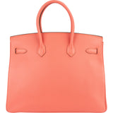 Hermès Flamingo Epsom Leather Birkin 35 Handbag