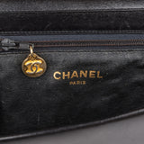 Chanel Noir Boxcalf CC Single Flap Shoulder Bag