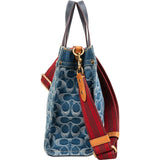 Coach Monogram Signature Denim Tote 22 Crossbody Handbag