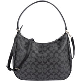Coach Monogram Signature Black Hobo Shoulder Bag