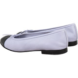 Chanel Lilac Leather CC Cap Toe Ballerina Flats (38)