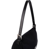 Fendi Black Cotton Mamma Baguette Buckle Shoulder Bag