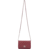 Chanel Wuilted Caviar Leather Jeweled CC Wallet On Chain Crossbody Bag