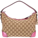 Gucci Monogram GG Canvas Metallic Leather Lovely Heart Shoulder Bag