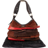 Yves Saint Laurent Suede Leather Nadja Ruffle Shoulder Bag