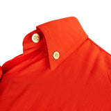 Chanel Red Silk CC Emblem Button-Down Blouse Longsleeve Shirt (D38 / FR40)
