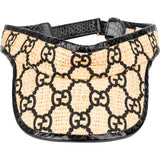 Multicolor Leather Raffia GG Visor Hat (59 cm)