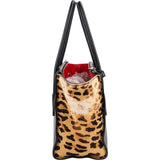 Prada Calf Leather Animal Hair Bibliothèque Handbag