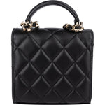 Chanel Quilted Lambskin Mini Single Flap with Top Handle Crossbody Bag - vintageandkickz