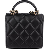 Chanel Quilted Lambskin Mini Single Flap with Top Handle Crossbody Bag - vintageandkickz