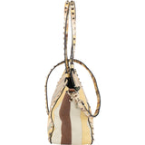 Valentino Leather Rockstud Striped Tote Shoulder Bag