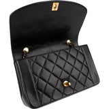 Chanel Quilted Lambskin Medium 24K Diana Gold Single Flap Crossbody Bag