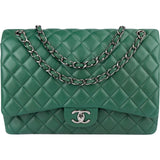 Chanel Quilted Lambskin Maxi Double Flap Crossbody Bag