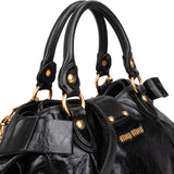 Miu Miu Vitello Shine Leather Bow Bauletto Handbag