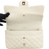 Chanel Quilted Caviar Leather Palladium Jumbo Double Flap Crossbody Bag