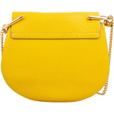 Chloé Yellow Grained Leather Drew Crossbody Bag