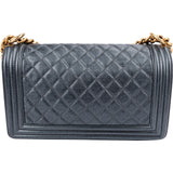 Chanel Quilted Grained Calfskin Medium Boy Single Flap Crossbody Bag