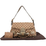 Gucci Monogram GG Studded Horsebit Chain Flap Shoulder Bag