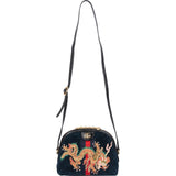 Gucci Suede Ophidia GG Embroidered Dragon Crossbody Bag