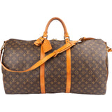 Louis Vuitton Monogram Canvas Keepall 60 Bandoulière Travel Bag