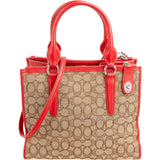 Coach Monogram Signature Canvas Turnlock Tote 26 Handbag