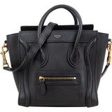 Celine Black Calfskin Leather Luggage Handbag