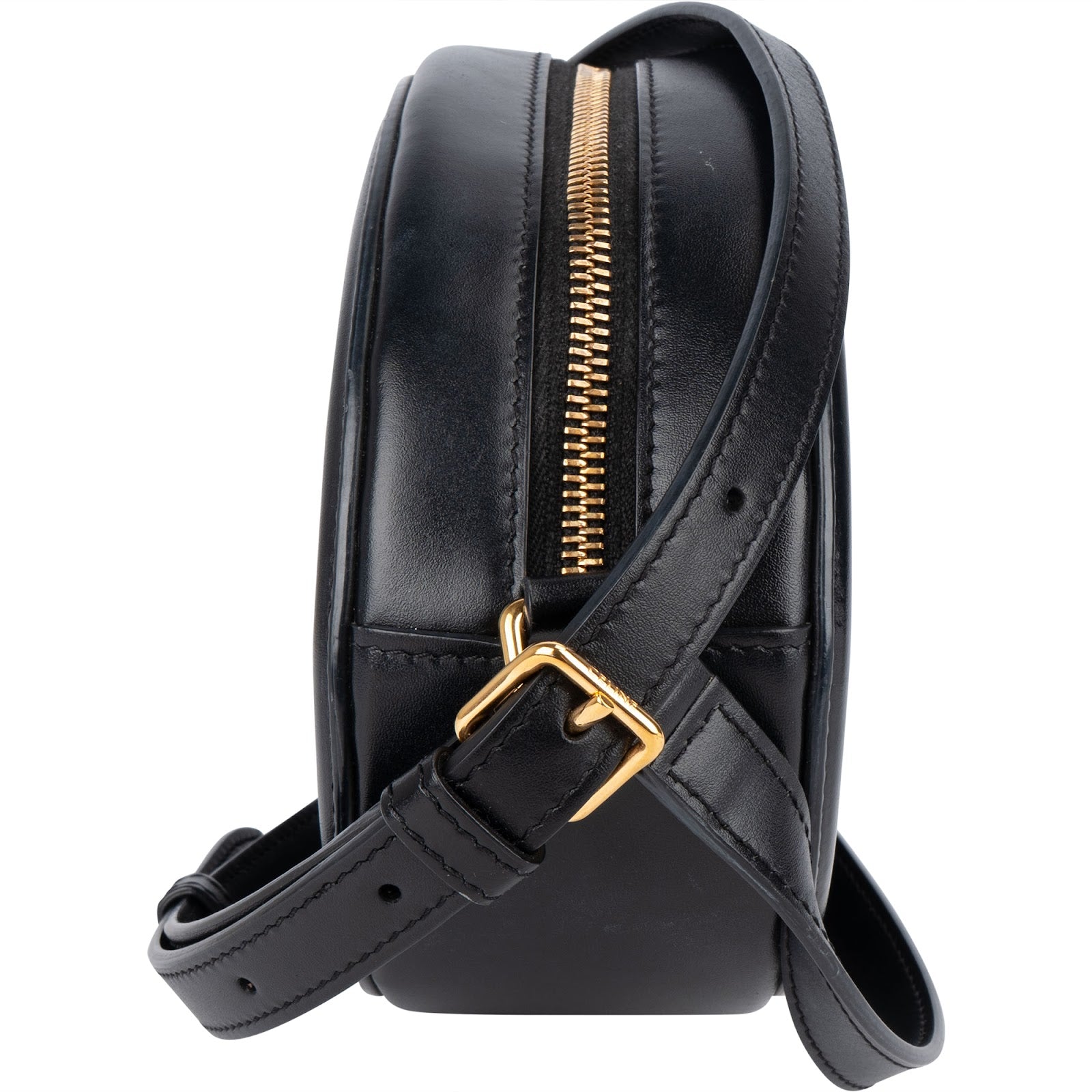 Celine Leather Cuir Triomphe Oval Purse Crossbody Bag - vintageandkickz