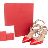Valentino Garavani Multicolor Patent Leather Rockstud Multi Ankle Strap Pumps (35)