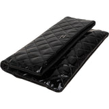 Chanel Quilted Patent Leather Fold-Over CC Clutch Bag