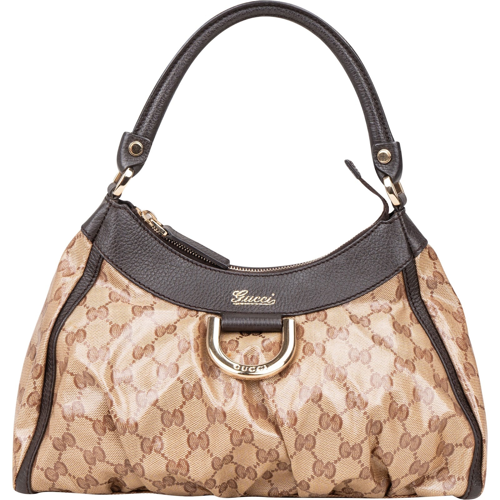 Gucci Monogram GG Patent Abbey Handbag - vintageandkickz