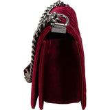 Chanel Quilted Velvet Medium Boy Crossbody Bag