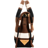 Prada Multicolor Striped Canvas Small Coffer Handbag