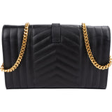 Yves Saint Laurent Grain De Poudre Leather Cassandre Envelope Wallet On Chain Crossbody Bag