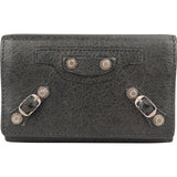 Balenciaga Grey Arena Leather Classic City Key Holder