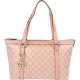 Gucci Monogram GG Coated Canvas Pink Abbey Tote Shoulder Bag