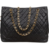 Chanel Quilted Lambskin Large CC Shopping Tote Shoulder Bag