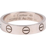 Cartier Au 750 White Gold LOVE Wedding Band Ring (#48)