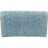 Gucci Matelassé Denim Pearl GG Marmont Wallet