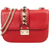 Valentino Garavani Red Leather Rockstud Small Crossbody Bag