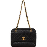 Chanel Quilted Lambskin 24K Gold Camera Shoulder Bag