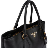 Prada Black Vitello Daino Leather Tote Handbag
