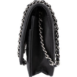 Chanel Quilted Lambskin Palladium Wallet On Chain Crossbody Bag