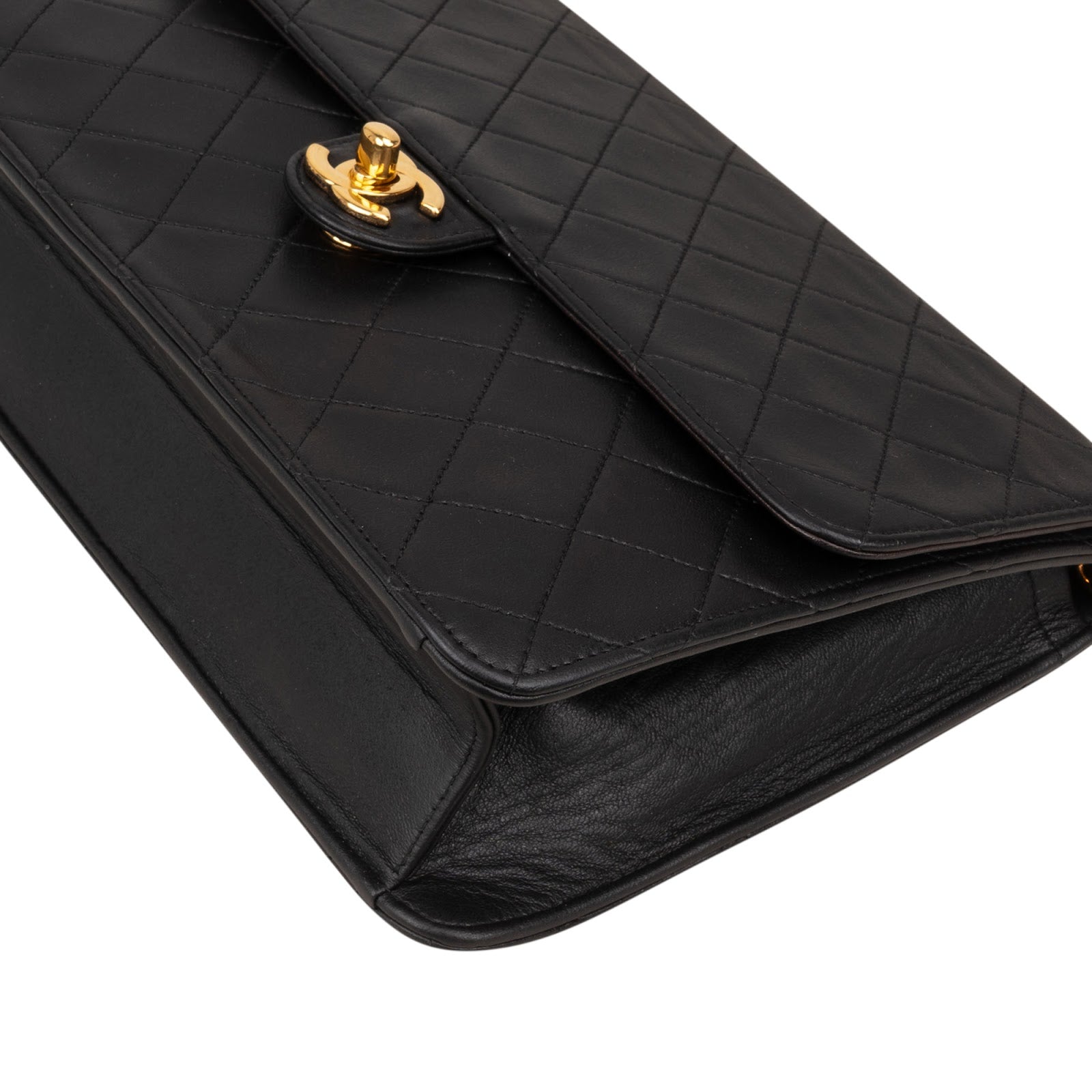 [🔄️B14 / F18] Chanel Quilted Lambskin Medium Double Flap Shoulder Bag - vintageandkickz