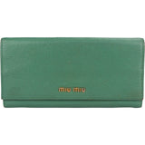 Miu Miu Green Leather Continental Wallet