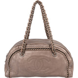 Chanel Metallic Leather Modern Chain Bowler Shoulder Bag