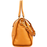 Prada Orange Vitello Daino Leather Bauletto Handbag